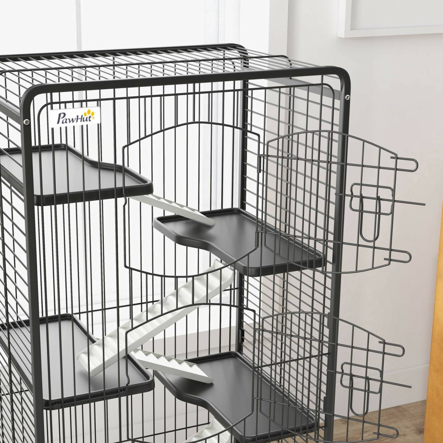 Nagerkäfige Zooplus Pawhut Small animal cage 5 platforms 131 cm (D51-158V01BK)